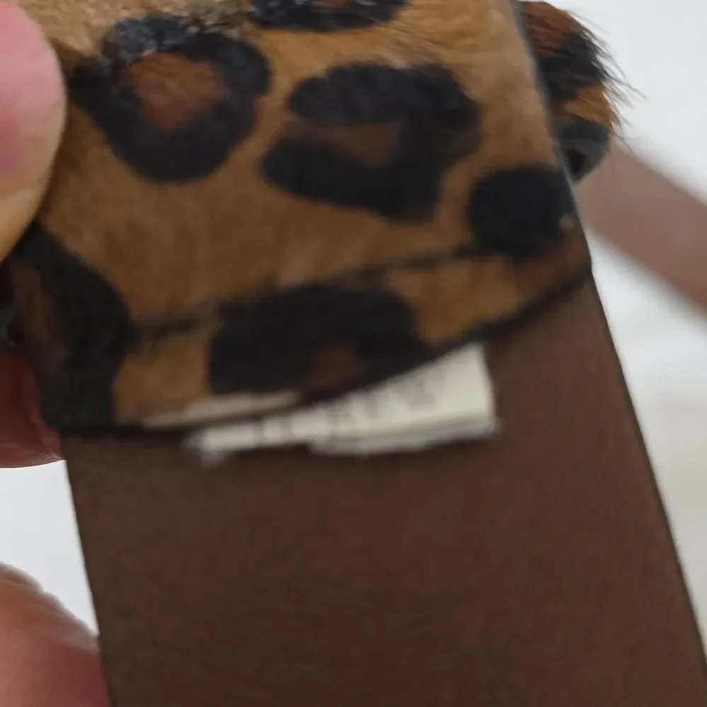 J Crew Cheetah Hair Belt (brass buckle) xs‎